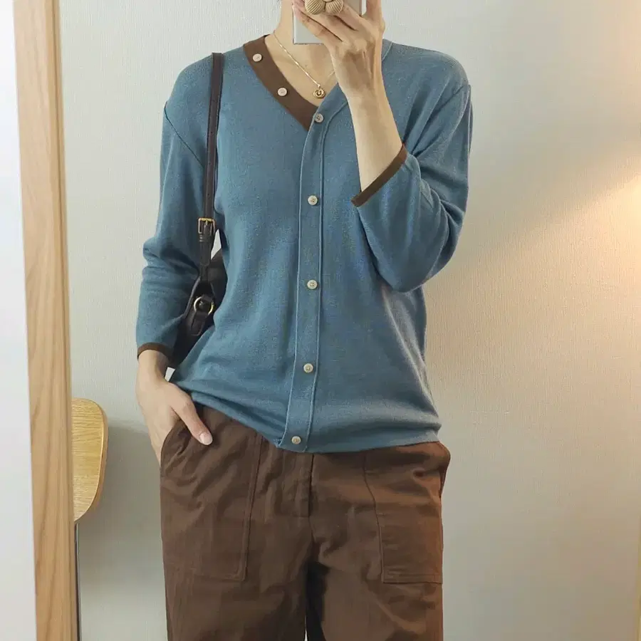 (F)더틸버리 여성 긴팔 니트 배색 D10W4507