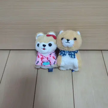 묶음 판매 콩 시바 삼형제 봉제 인형 볼체인 부착 마스코트 2개 세트