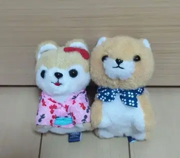 묶음 판매 콩 시바 삼형제 봉제 인형 볼체인 부착 마스코트 2개 세트