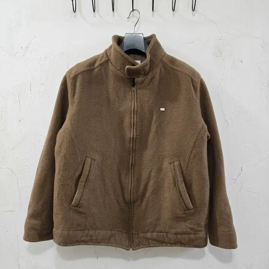 라코스테 브라운 울 하이넥 자켓 100