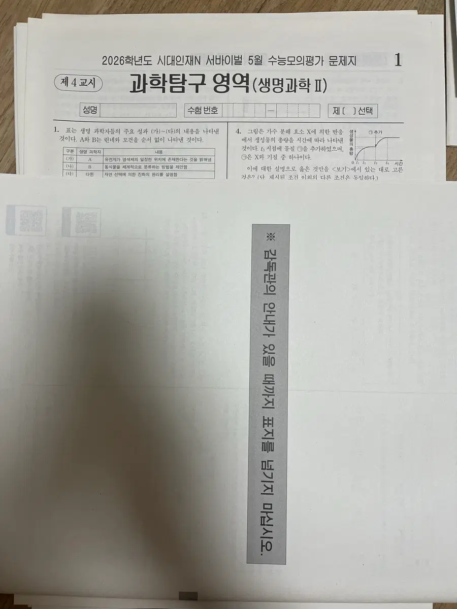 2026학년도 시대인재 재종 생명과학2 모의고사 8회분