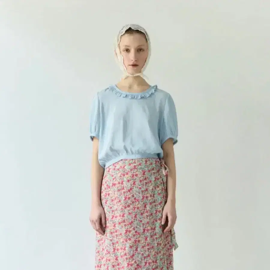 시엔느 Smokie Frill Top (Blue)