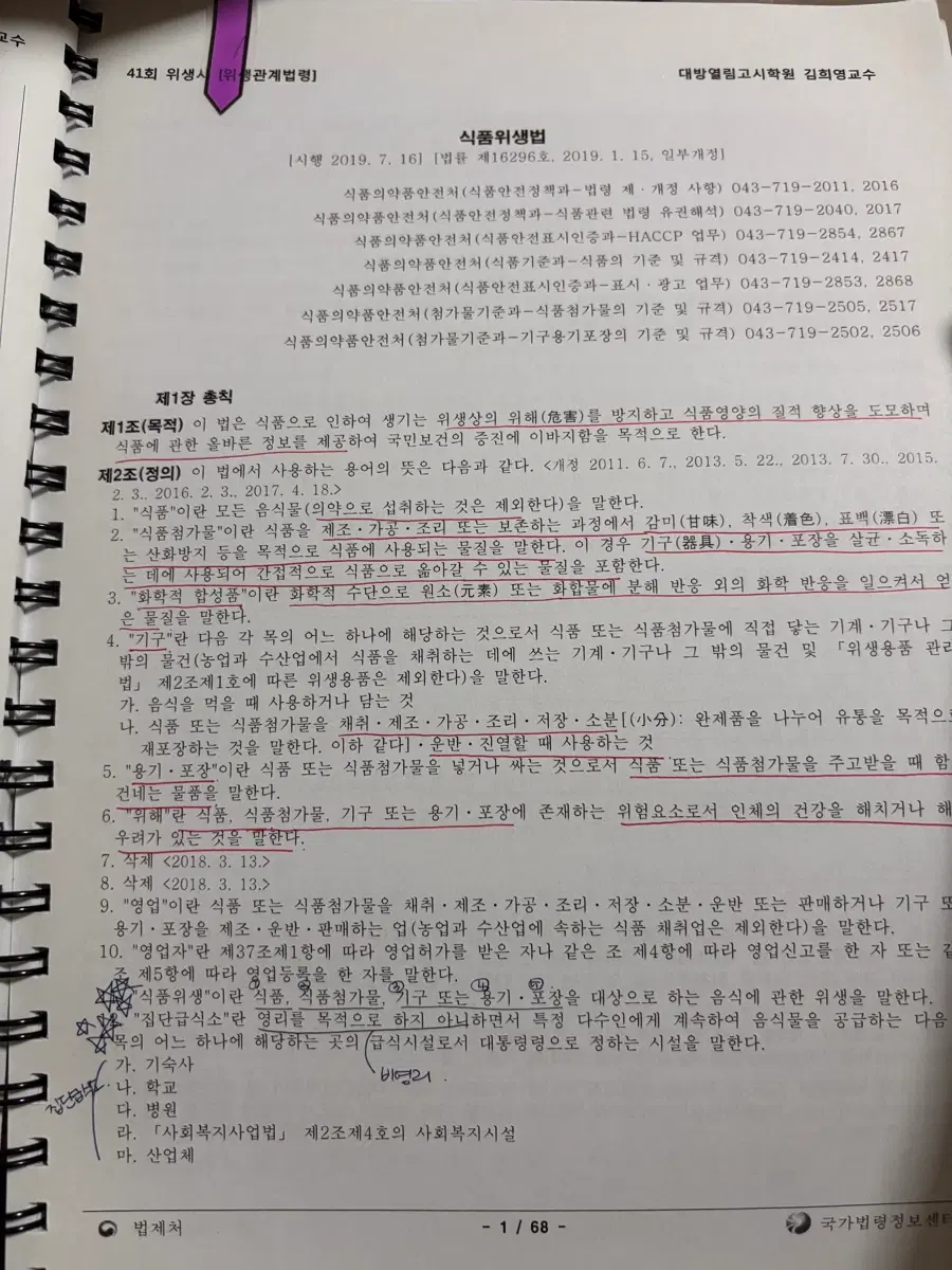 영양사 시험 대비