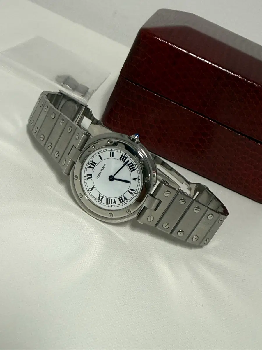 까르띠에 산토스 방돔 스틸 모델 메탈 손목시계 32mm