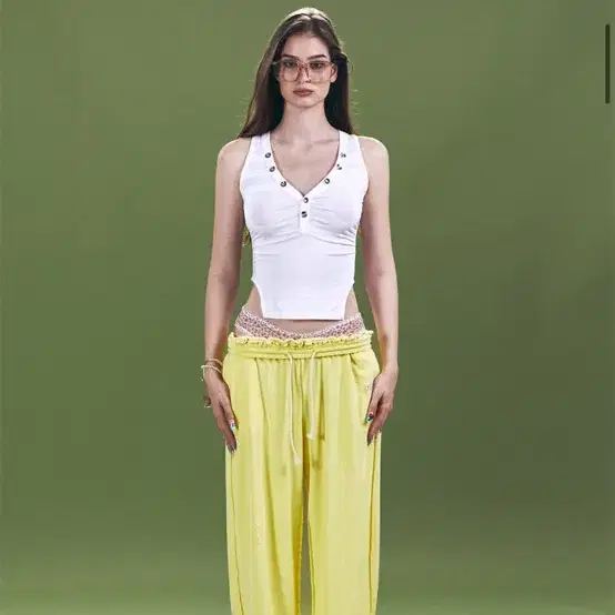 플리즈노팔로우 selby button sleeveless top