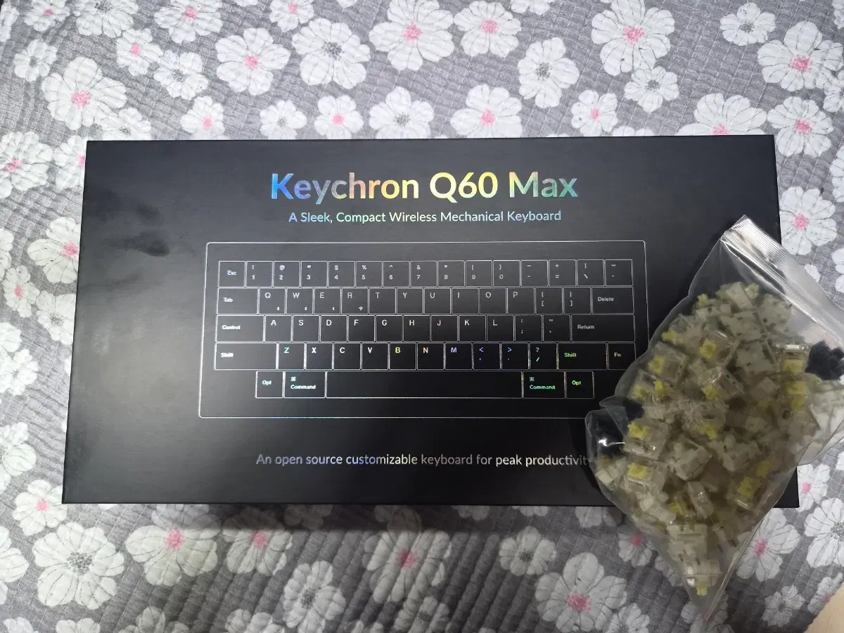 Keychon Q60 Max 키보드, 흑축 (+바나나축 제공)