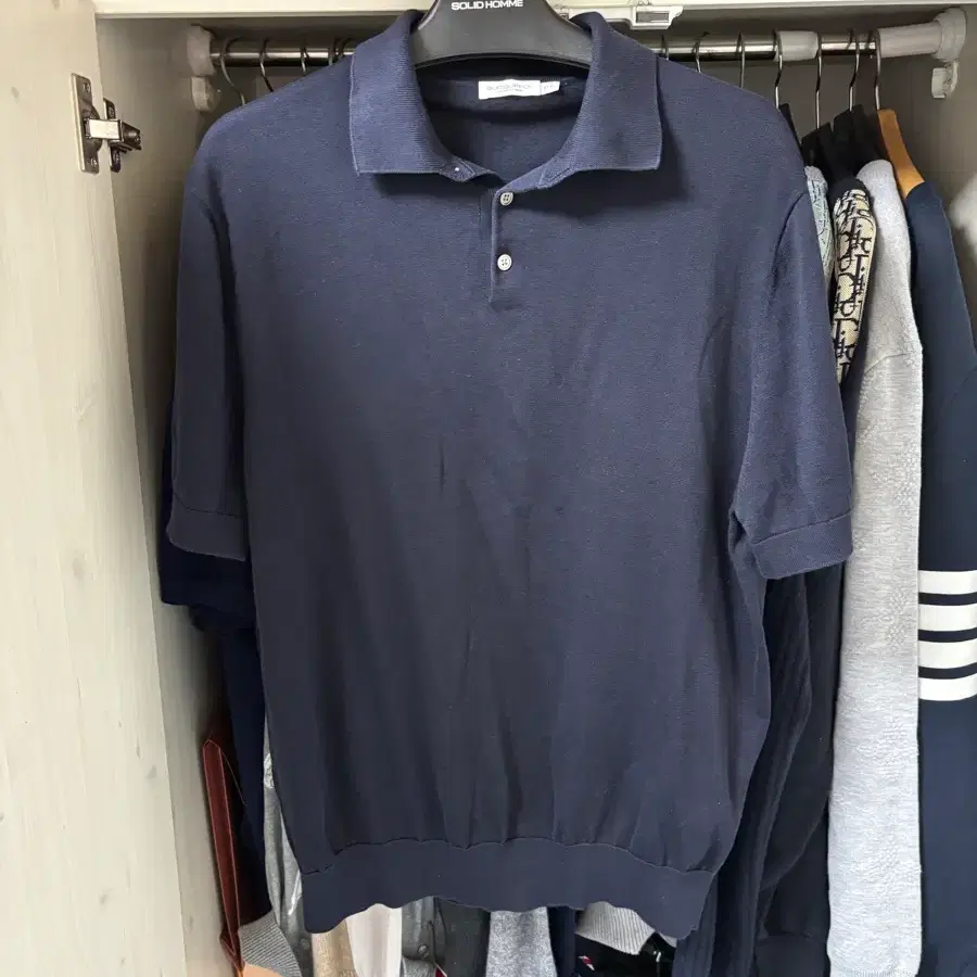 SUIT SUPPLY 수트서플라이 23SS 실크 혼방 폴로 카라넥 반팔 니트
