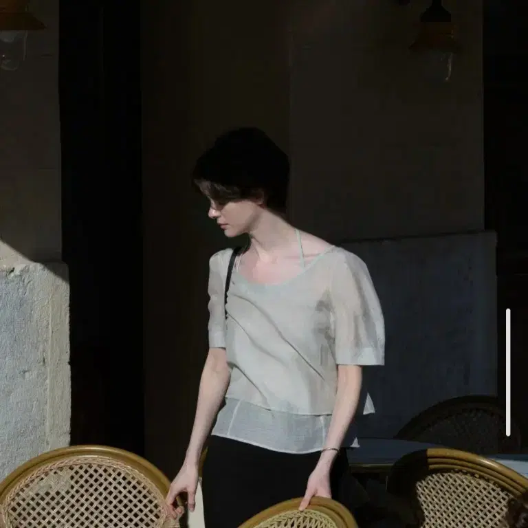 루에브르 레이어드 반팔블라우스 02 아이보리