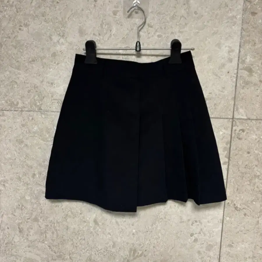블랙 플리츠 미니 스커트 플리츠 스커트