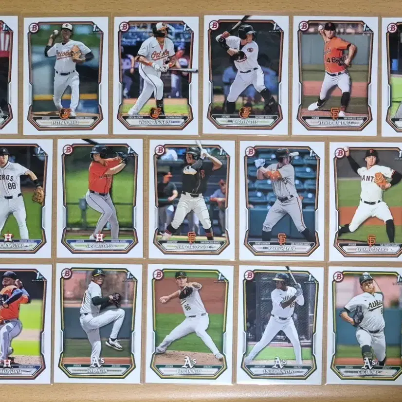 MLB 2026 탑스 바우만 볼티모어, 샌프란시스코, 휴스턴, 애슬레틱스 퍼스트카드 16장랏 판매합니다.
