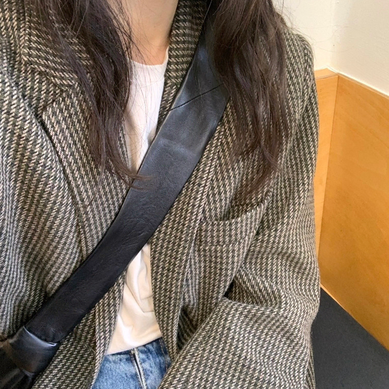 로렌하이 체크 울자켓