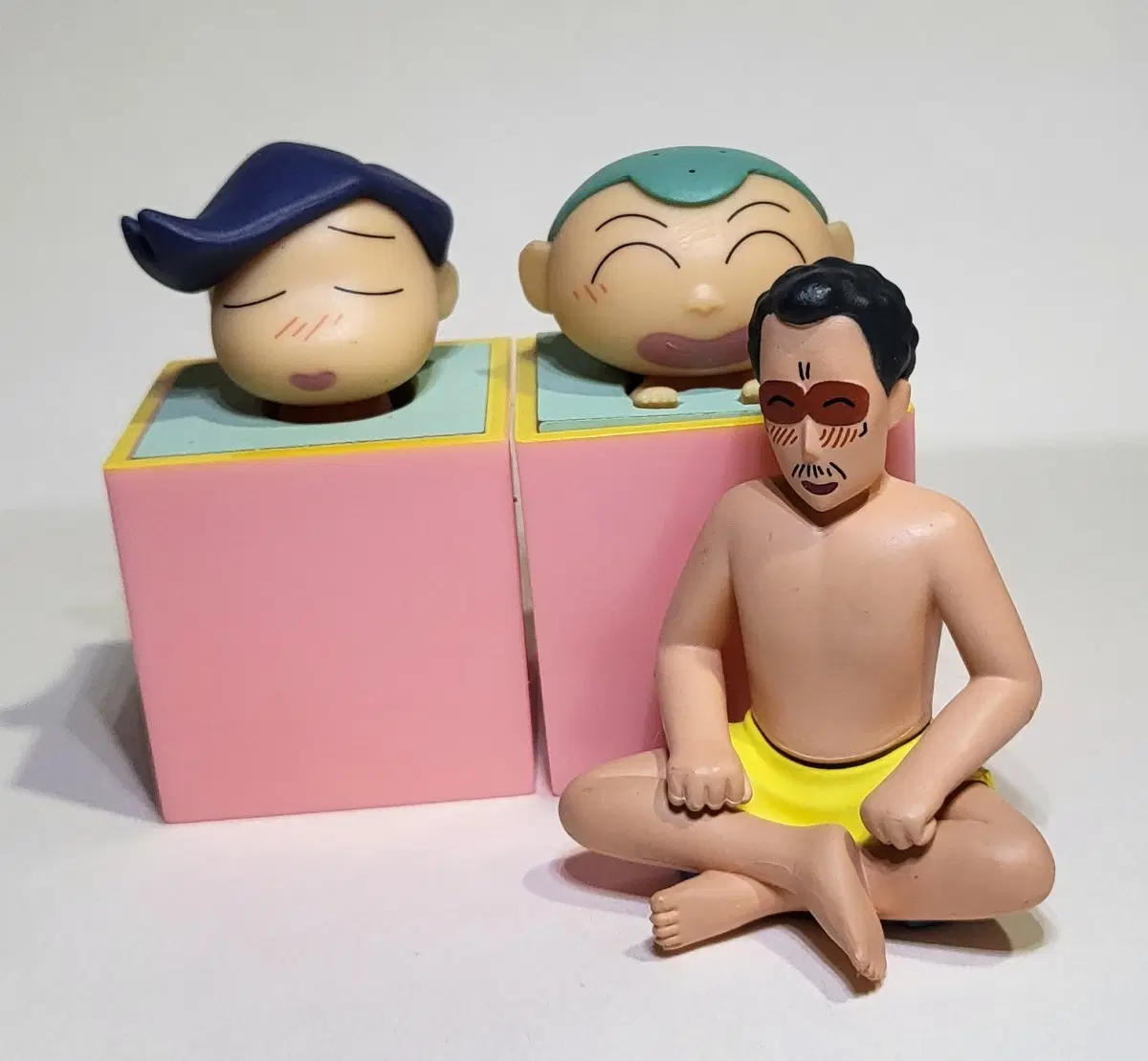 짱구 목욕 피규어 세트(원장선생님 철수 훈이)