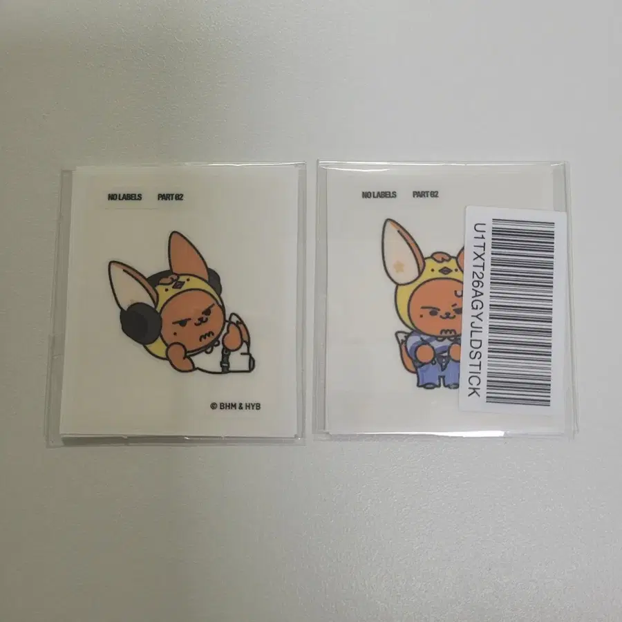 (미개봉. 2개=1set)투바투 연준 럭드 띠부씰 YEONJUN NO LABELS: PART 02 LUCKY DRAW 뿔바투 황춘 띠부띠부씰 스티커