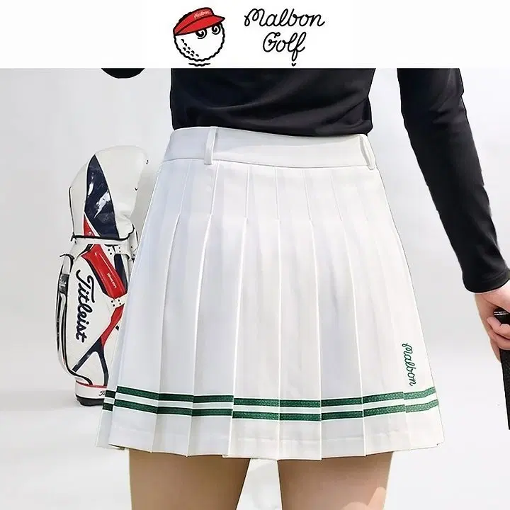 말본 주름 두줄 스커트