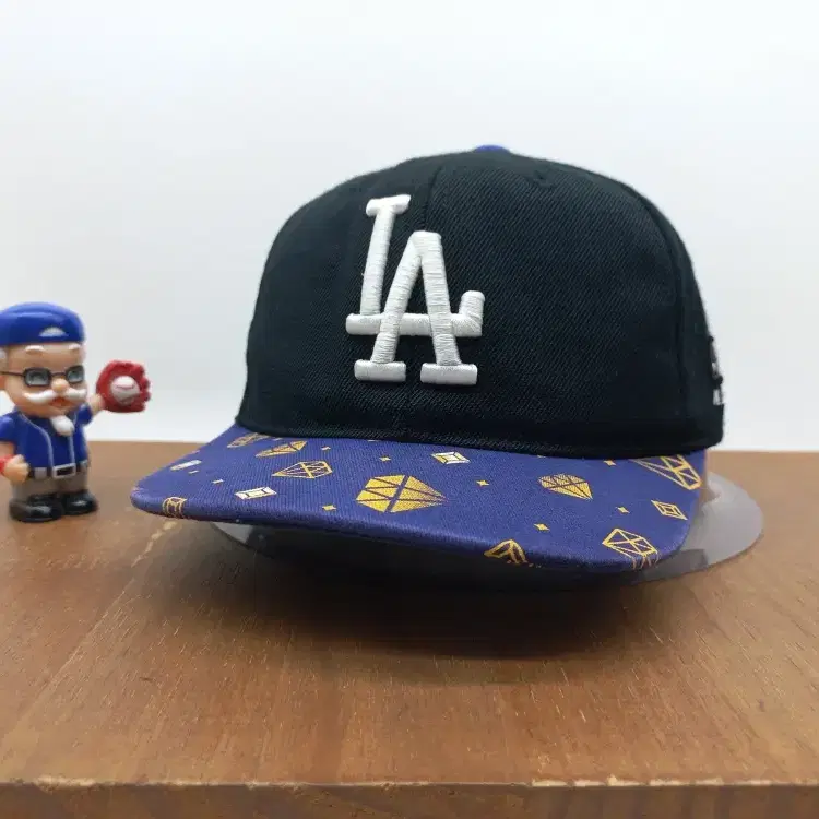MLB 키즈 LA다저스 야구 모자 다이아몬드 챙 블랙