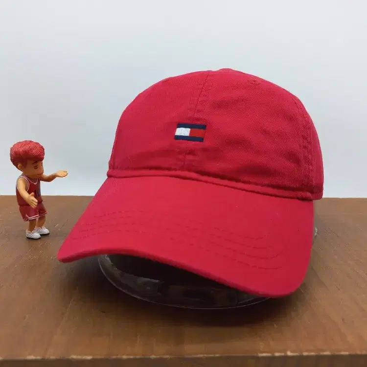타미힐피거 플래그 로고 자수 야구모자 빈티지 볼캡 레드