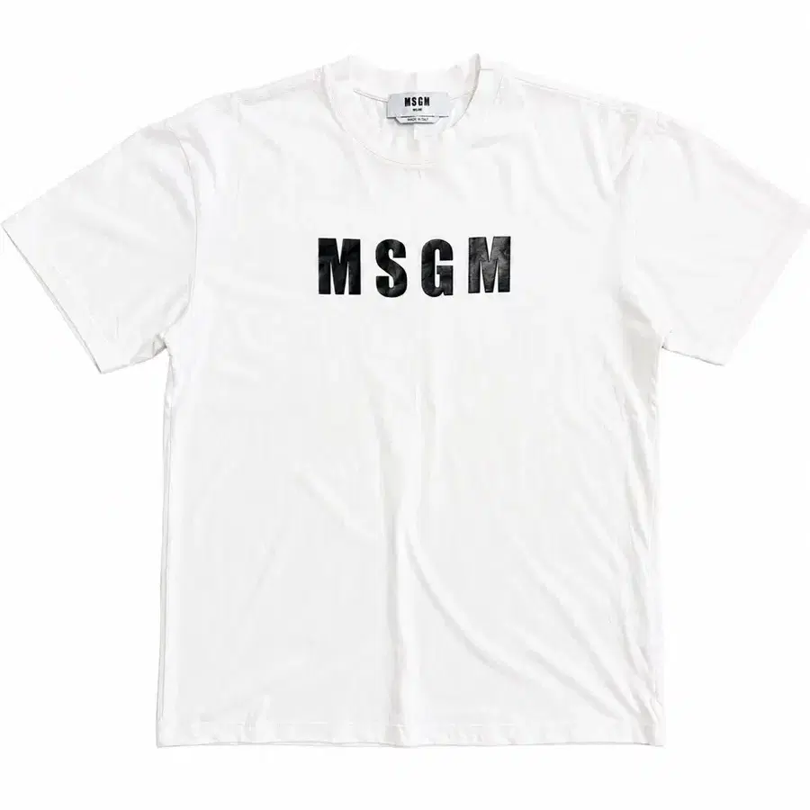 MSGM 화이트 빅로고 오버핏 반팔 티셔츠 S