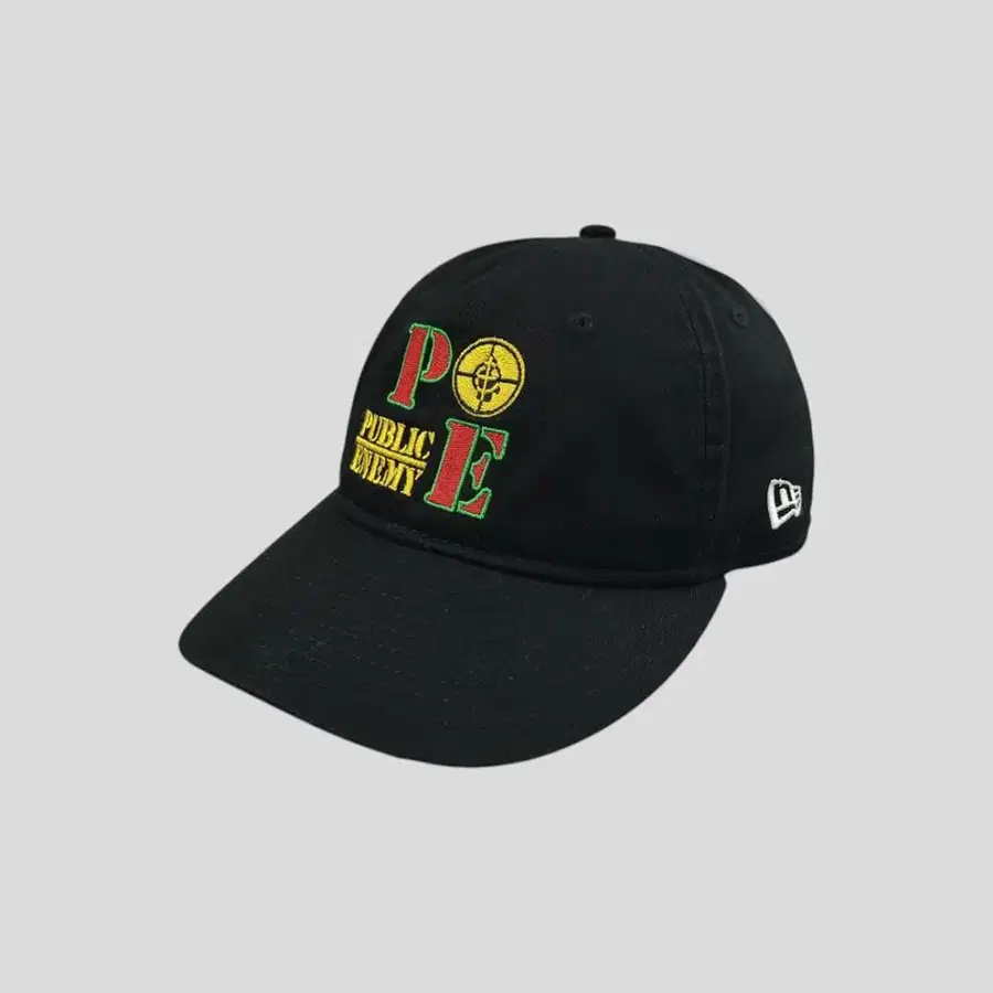 뉴에라 X 퍼블릭 에너미 블랙 멀티컬러 레트로 크라운 커브 바이저 9FIFTY 6패널캡 볼캡 모자 56-58