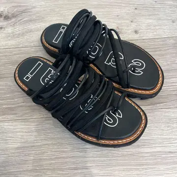 sacai 블랙 스트랩 샌들 36 사카이