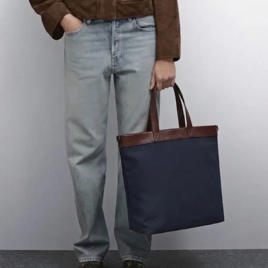 Massimo Dutti 토트백 네이비/브라운