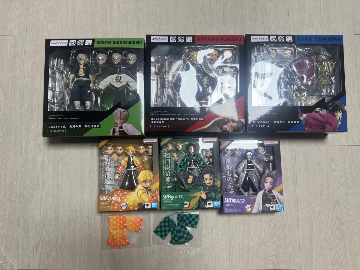[일괄] (SHF/버즈모드 풀구성) 귀멸의 칼날 피규어 6종 정리