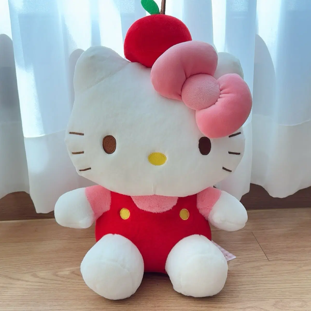 헬로키티 사과 모자 인형 키티 봉재 인형 키티 인형