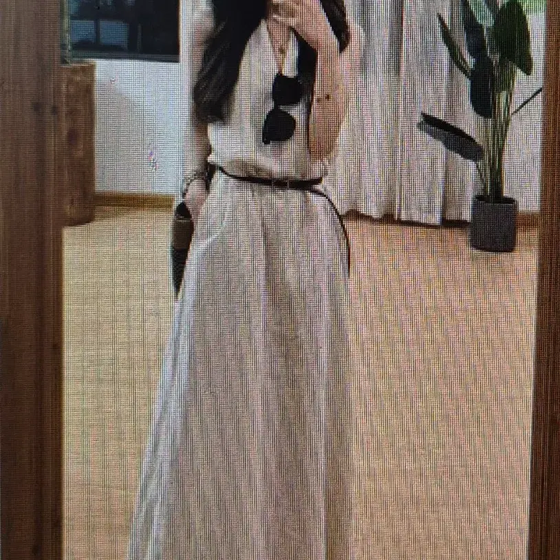 (해외배송)홀터넥 롱 원피스 벨트포함