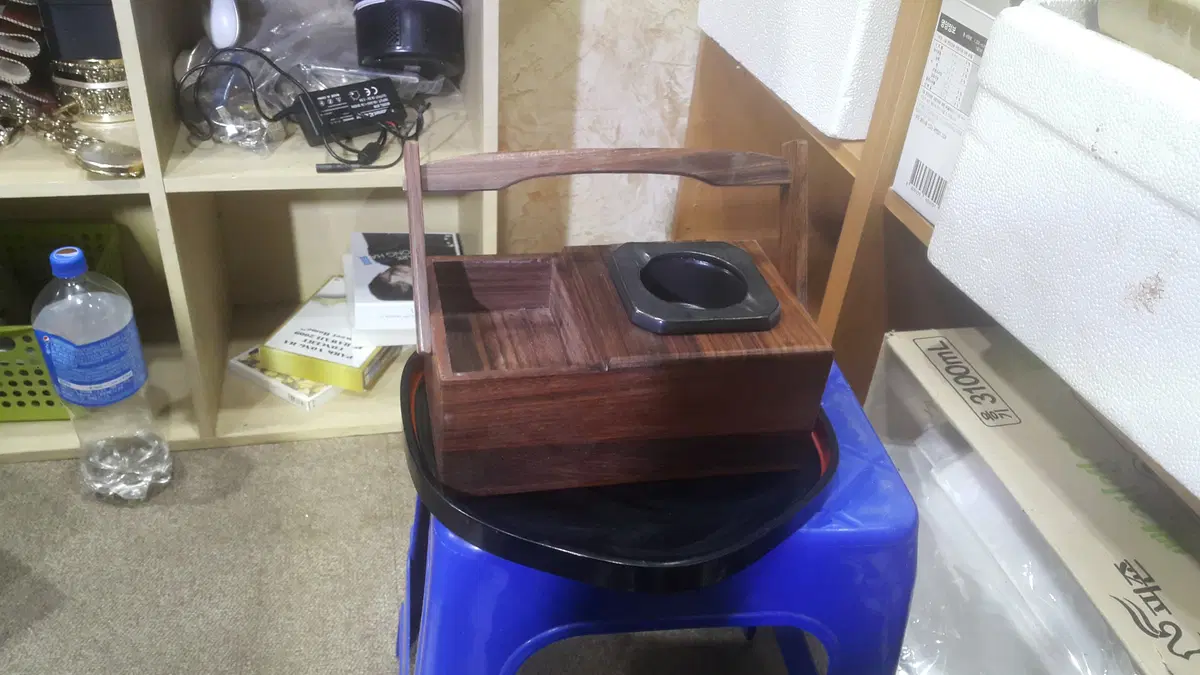 1970 원목 재떨이 세트와 쟁반