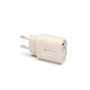 10.5W 듀얼포트 USB C+A 가정용 충전기 크림베이지