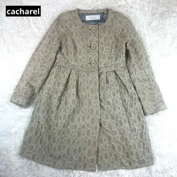 새상품급 캐샤렐 cacharel 서클 자카드 노카라 코트 36