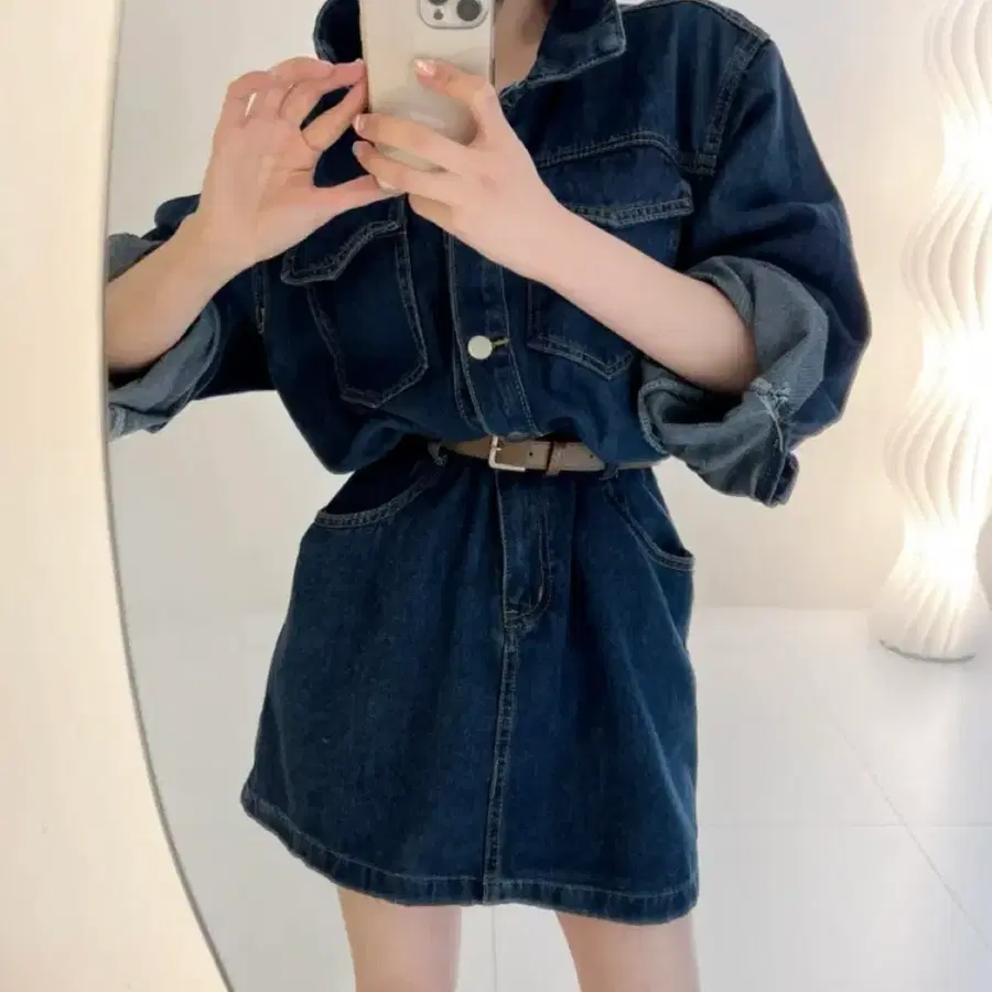 여성 벨트포함 청미니 원피스