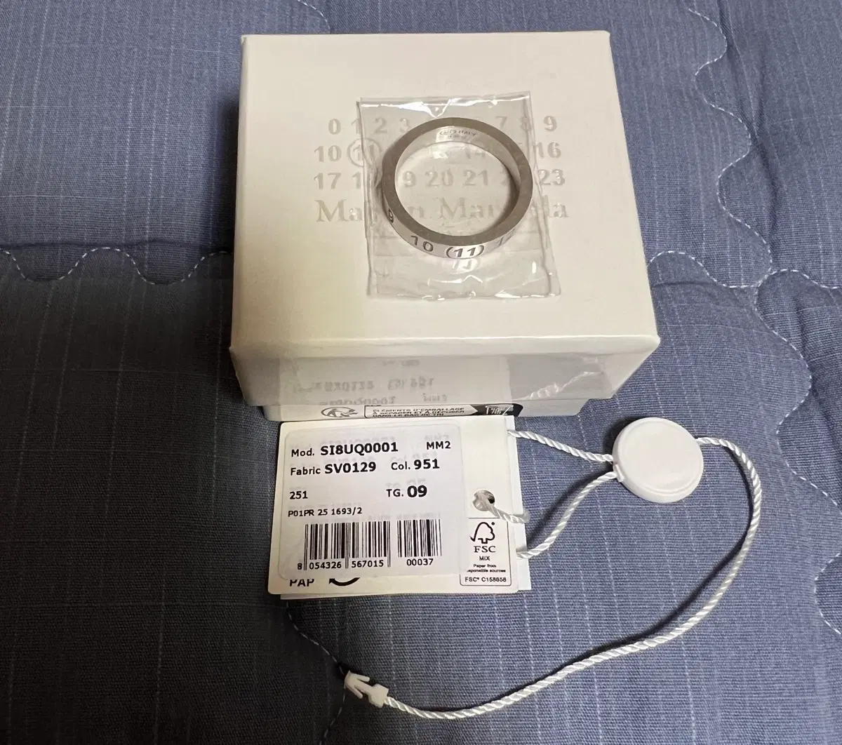 (09) 새 상품 메종 마르지엘라 뉴메리컬 실버 링 실버