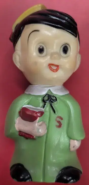 신용금고 저금통 신짱 박사 아카데믹 드레스 옐로우 그린 100mm 100mm