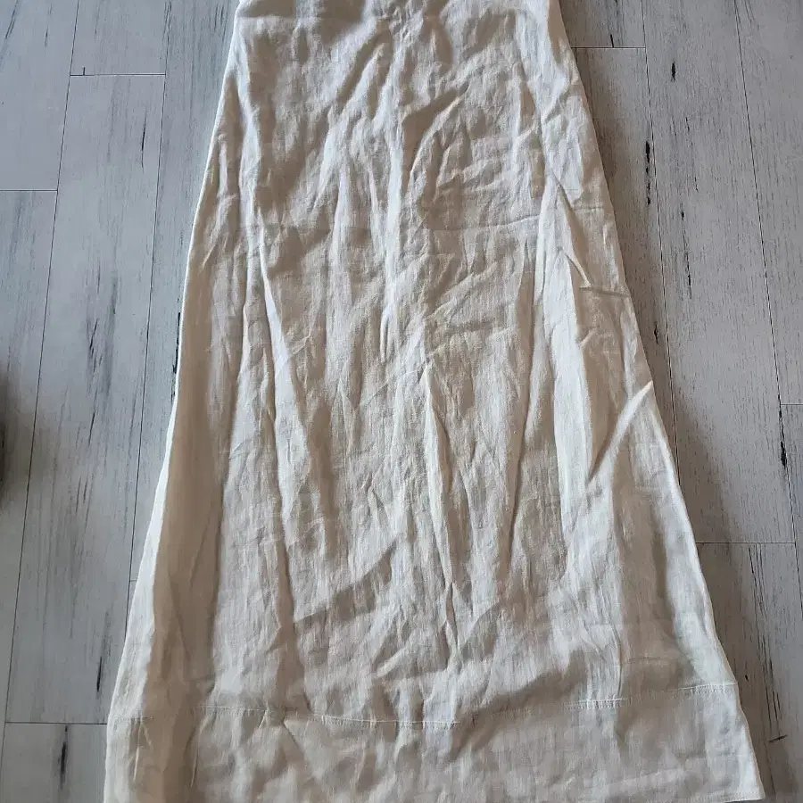 Massimo Dutti 베이지 린넨 롱 스커트 L