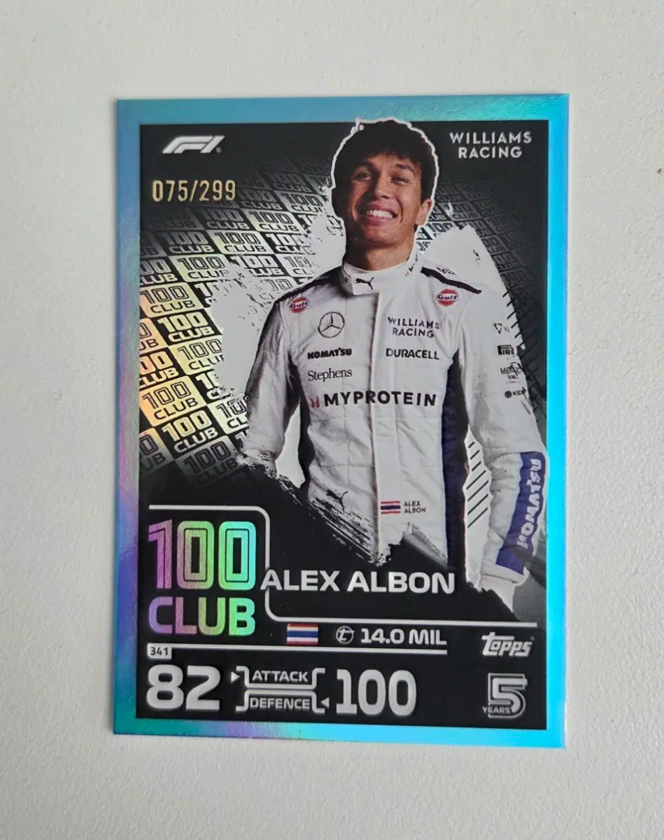 2024 f1 탑스 에프원 알렉스 알본 100클럽 카드 075/299