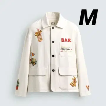 ZARA 그래픽 프린트 릴랙스 핏 셔츠 자켓 M 새상품