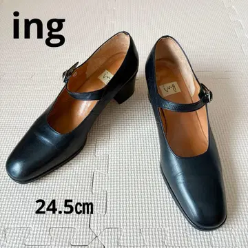 새상품급 ing 블랙 펌프스 스트랩 포함 일본제 24.5cm