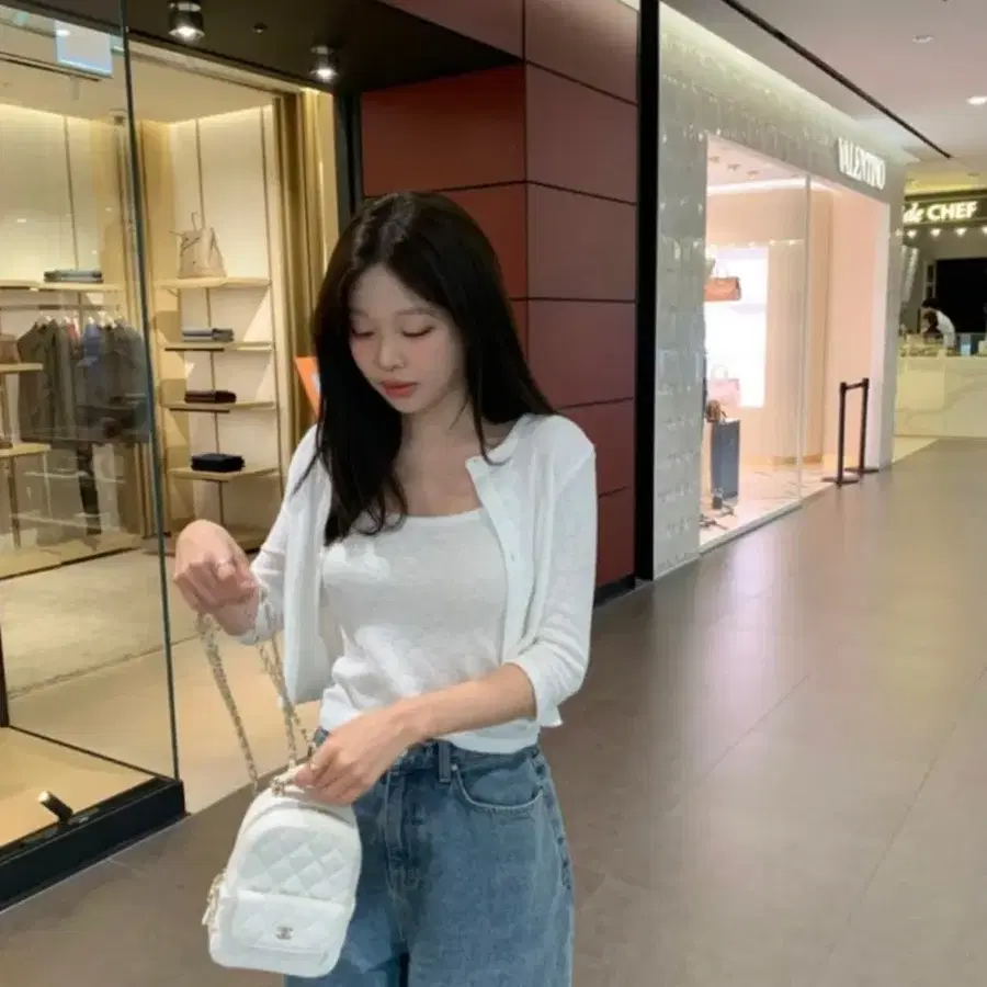 베르니 마켓 레이스 가디건 세트 아이보리