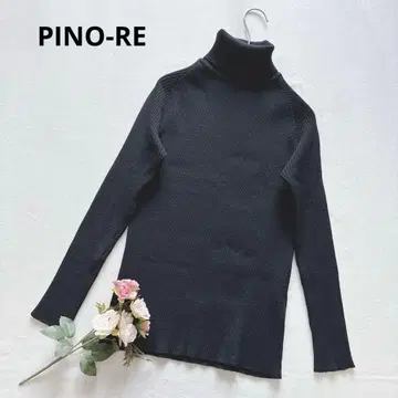 피노레 울 터틀넥 니트 긴팔 심플 가을/겨울 블랙 XL