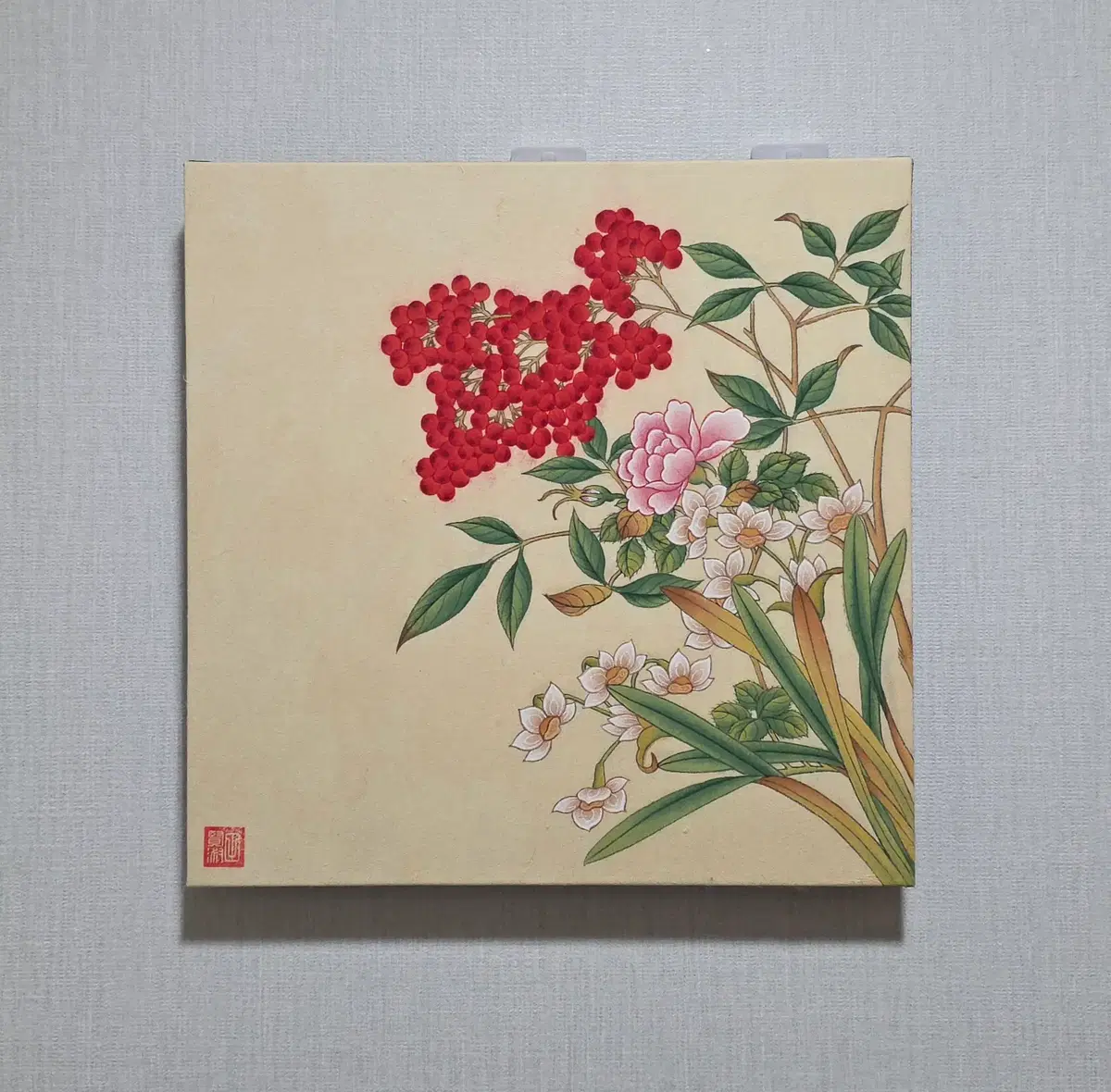 [원화작품]신사임당 화조도 (천냥금,수선화,장미)