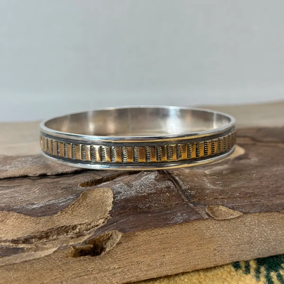 Darin Bill 12K Gold Filled 스털링 실버 커프 네이티브아메리칸 인디언주얼리