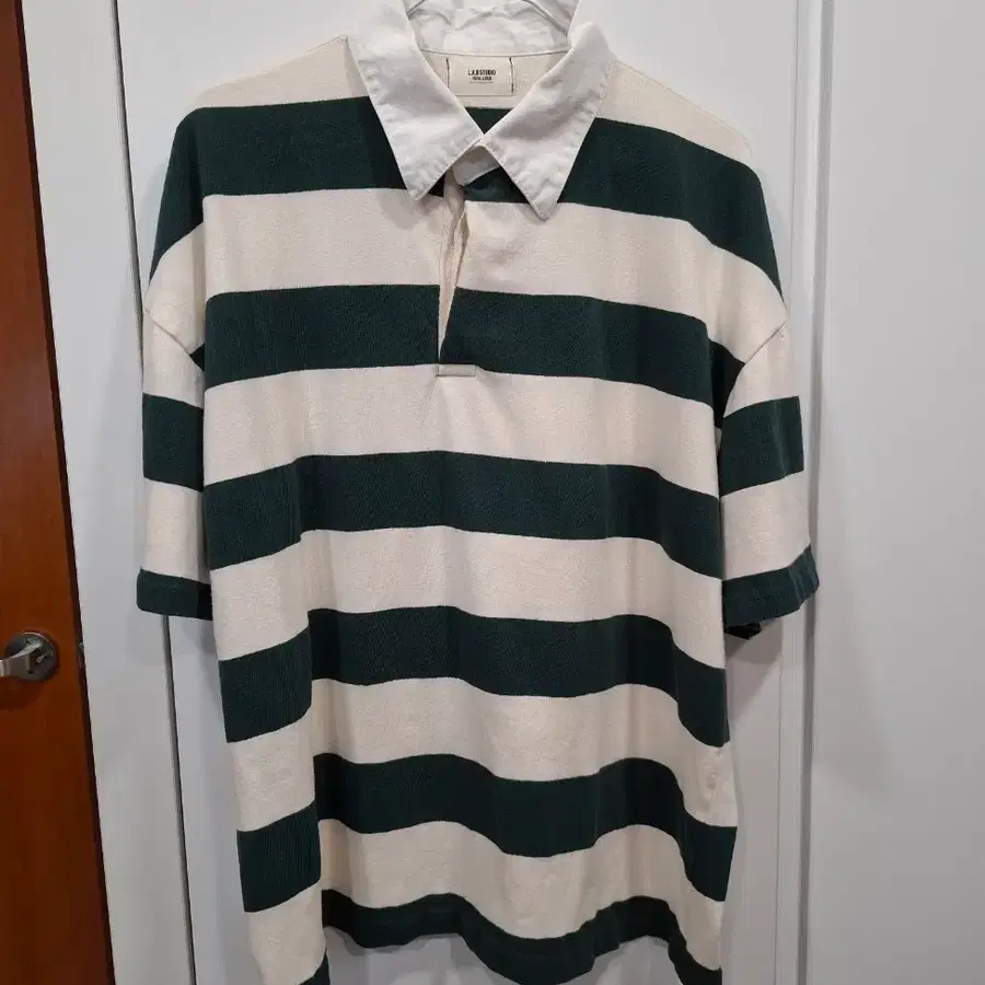 스트라이프 카라 반팔티 그린 2XL-3XL(새상품)