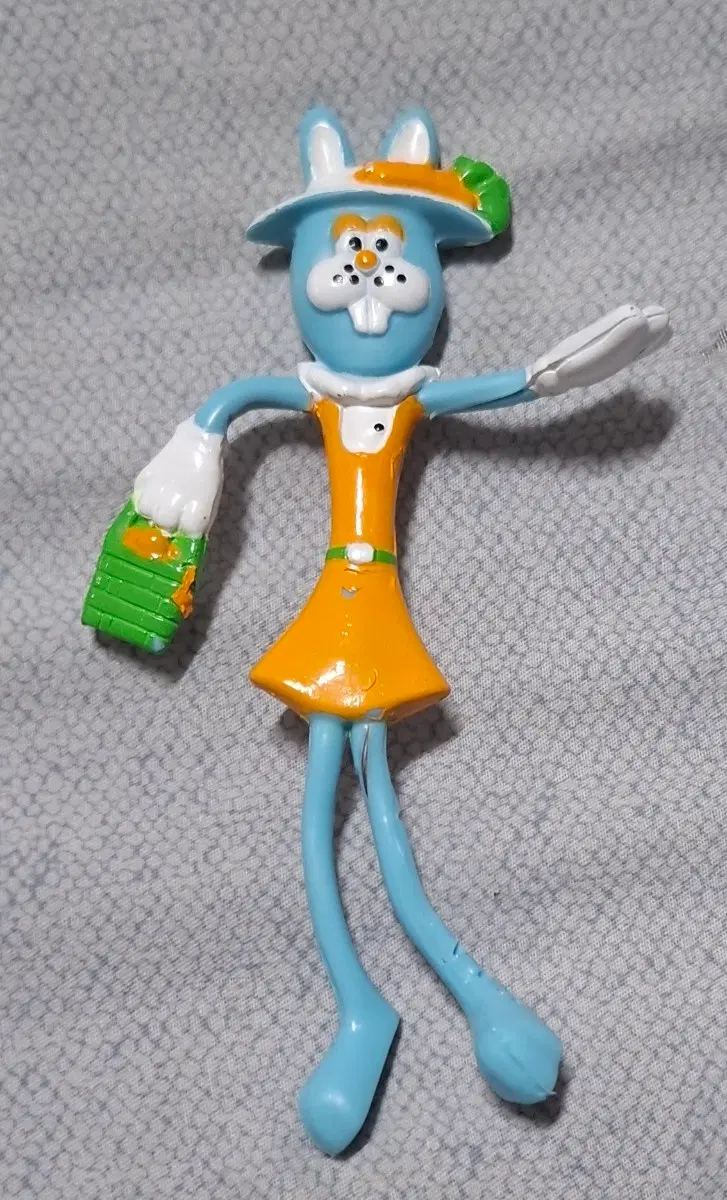 토끼 인형 주황색 원피스 벤더블