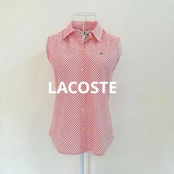 [ 새상품급 ] LACOSTE 라코스테/ 체크 슬리브리스 셔츠 블라우스 격자