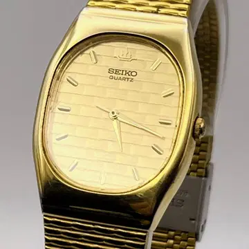 [ 작동품 ] SEIKO 쿼츠 골드 빈티지 남성용 손목시계
