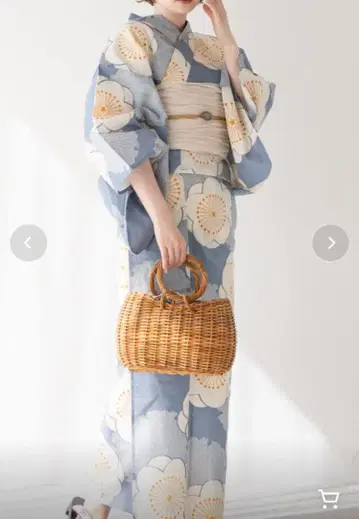 유카타 오비 조리 블루 그레이