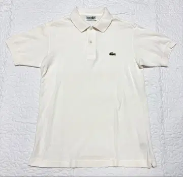 LACOSTE 화이트 피케 셔츠 문자 악어 오사와 상회 일본제 L1212