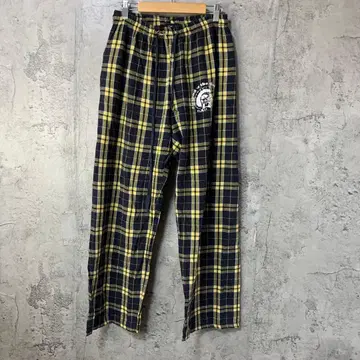 B4070 구제 의류 체크 파자마 팬츠 블랙 노랑 화이트 90s Y2K