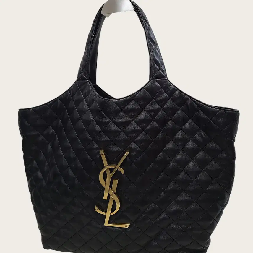 생로랑 블랙 램스킨 YSL 금장 아이케어 맥시 쇼퍼백 사진 2