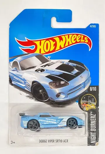 MATTEL NIGHT BURNERZ HOTWHEELS 핫휠 DODGE VIPER SPT10 ACR 라이트 블루 47/365